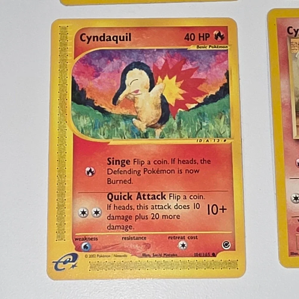 Pokemon Cyndaquil Card Lot 4 Vintage Neo Destiny Genesis Expedition e-Reader